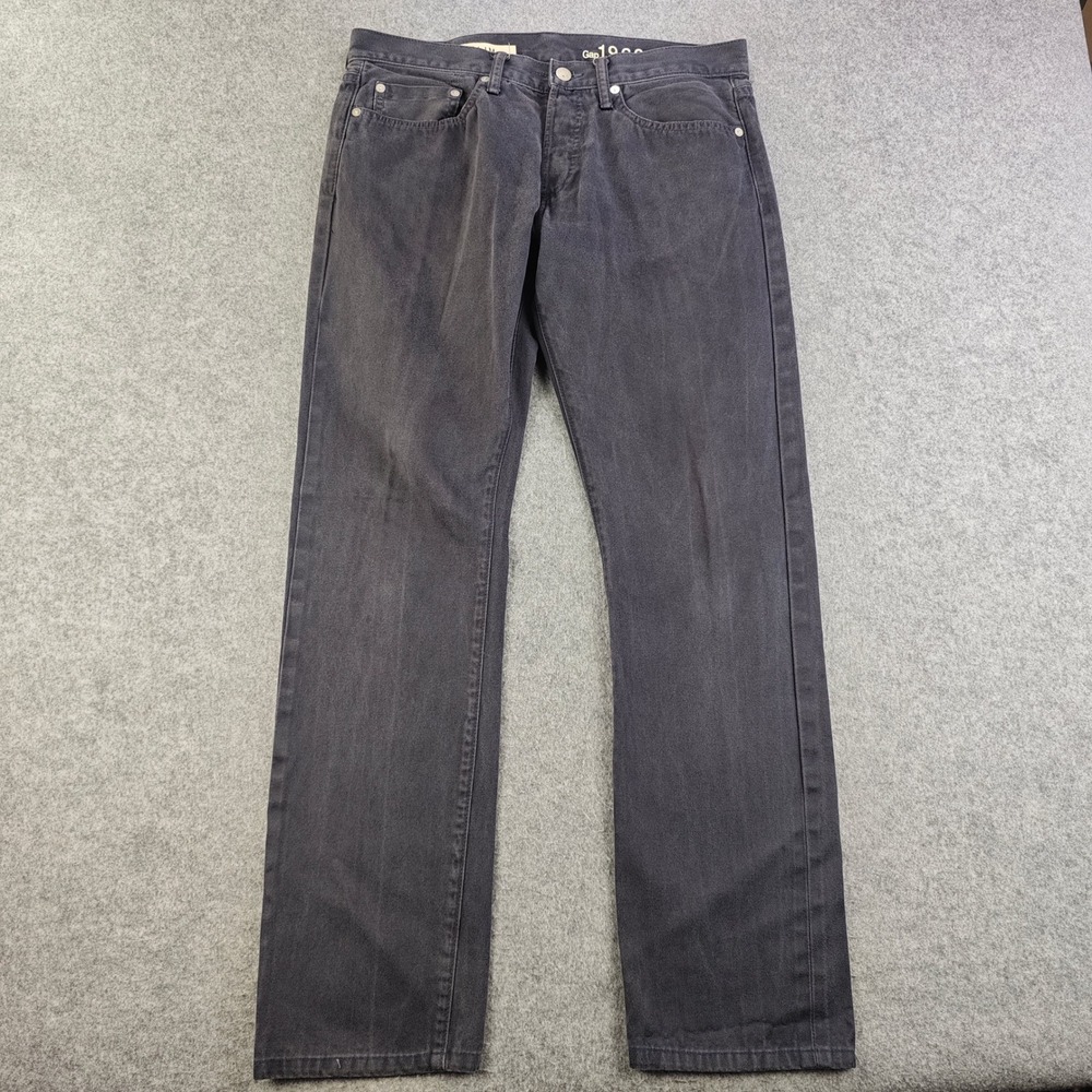 Gap 1969 Slim Fit Jeans Mens 31x32 Black Charcoal Cotton Denim 5 Pocket Pants